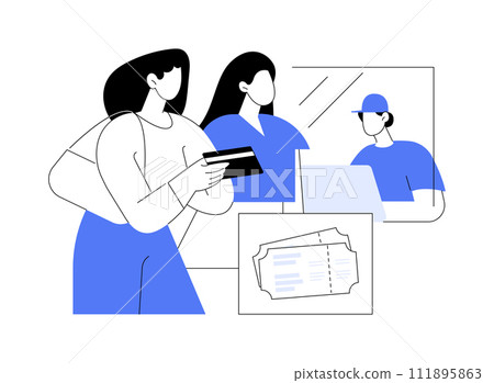 Getting tickets isolated cartoon vector illustrations. 111895863