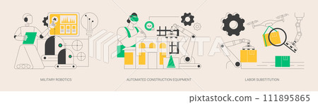 Artificial intelligence in industry abstract concept vector illustrations. 111895865