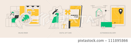 No contact order and delivery abstract concept vector illustrations. 111895866