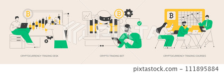 Digital tokens abstract concept vector illustrations. Digital tokens abstract concept vector illustrations. 111895884