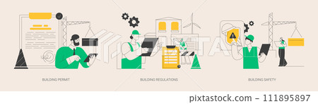 Construction business abstract concept vector illustrations. Construction business abstract concept vector illustrations. 111895897