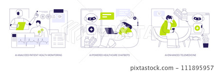 AI technology in Healthcare abstract concept vector illustrations. 111895957