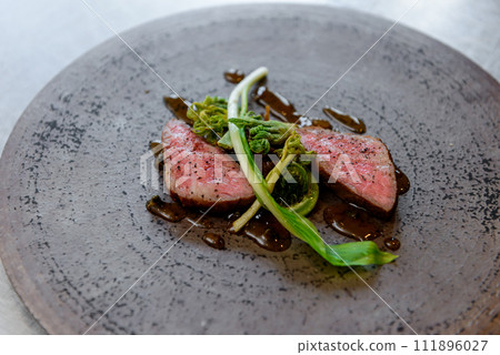 Restaurant meat dishes, main dishes Restaurant meat dishes, main dishes 111896027