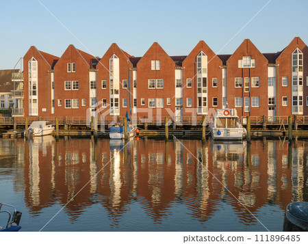 Husum city at the north sea in germany 111896485
