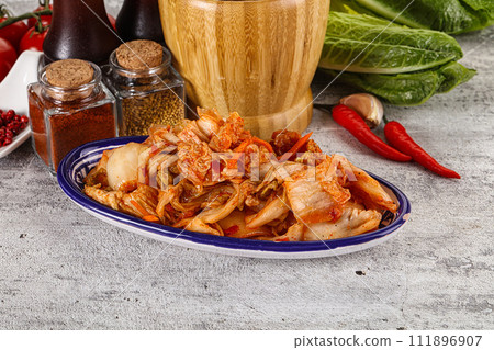 Korean cuisine fermented cabbage kimchi 111896907