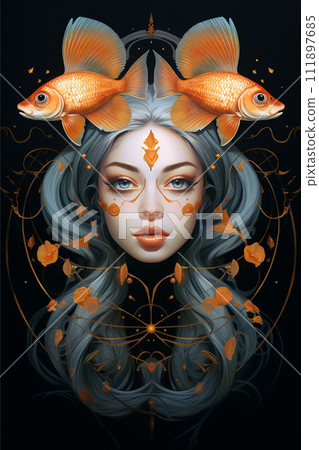 Girl in the shape of zodiac Girl in the shape of zodiac 111897685