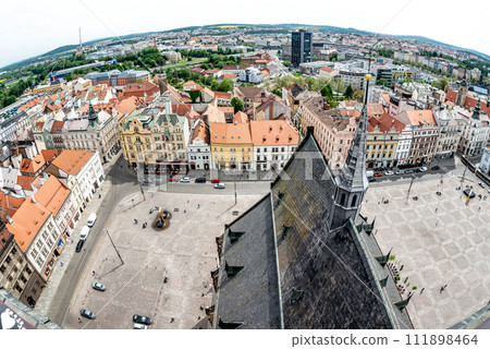 View from St Bartholomew cathedral over Republic Square. Pilsen (Plzen), Czech Republic View from St Bartholomew cathedral over Republic Square. Pilsen (Plzen), Czech Republic 111898464