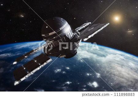 接近地球的太空船的圖像 接近地球的太空船的圖像 111898883