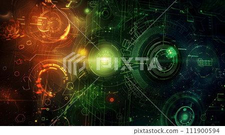 dark background with colorful circuits, in the style of sci-fi environments, techno graphics hd desktop green, red and green computer background wallpapers hd style of futuristic cyberpunk dark background with colorful circuits, in the style of sci-fi environments, techno graphics hd desktop green, red and green computer background wallpapers hd style of futuristic cyberpunk 111900594