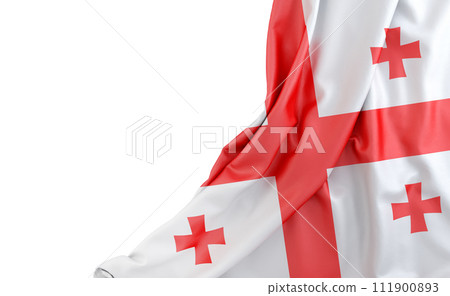 Flag of Georgia with empty space on the left. Isolated. 3D Rendering Flag of Georgia with empty space on the left. Isolated. 3D Rendering 111900893