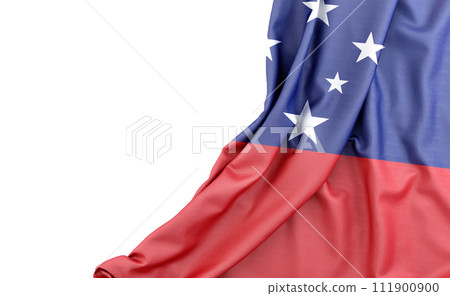 Flag of Samoa with empty space on the left. Isolated. 3D Rendering 111900900