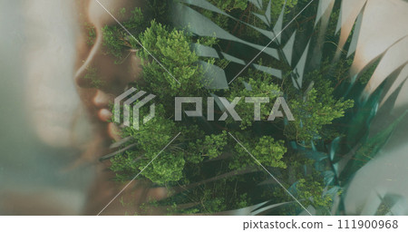Nature portrait harmony tranquility blur woman Nature portrait harmony tranquility blur woman 111900968