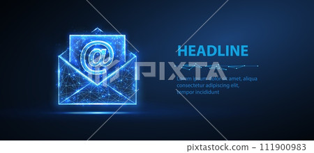 Email icon. Inbox logo, envelope symbol, e-mail mailbox, send notice 111900983