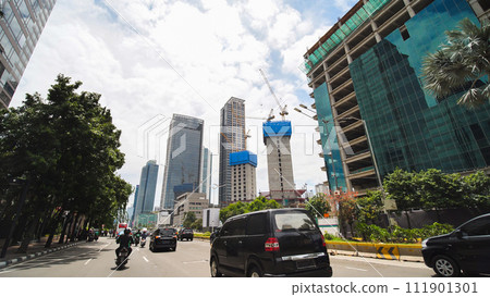 Road traffic of Jakarta, the capital of Indonesia. 111901301