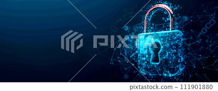 AI-generated content. Cybersecurity Concept with Encrypted Digital Lock - Data Protection and Internet Safety 111901880