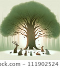 A gathering of living creatures receiving the blessings of the forest 2 111902524