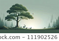 A gathering of living creatures receiving the blessings of the forest 4 111902526