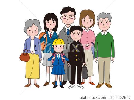 Illustration of a family of 7 111902662