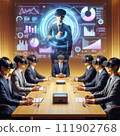 [AI generated image] Meeting scene using VR 111902768