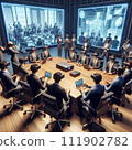 [AI generated image] Meeting scene using VR 111902782