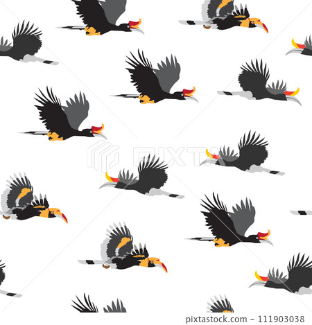 Seamless pattern of hornbill Seamless pattern of hornbill 111903038