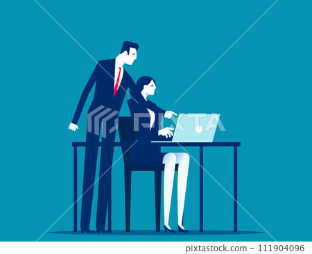 Business teamwork or internship at office. Vector illustration concept 111904096