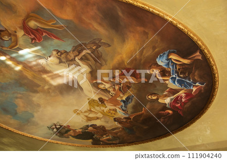 painting on the ceiling of a church painting on the ceiling of a church 111904240