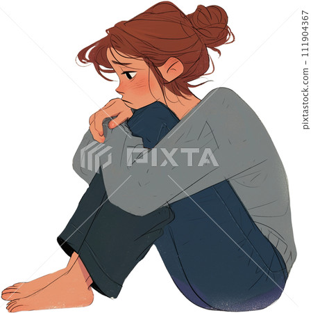 Depressed person 111904367