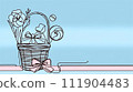 Flower message card in a basket 111904483