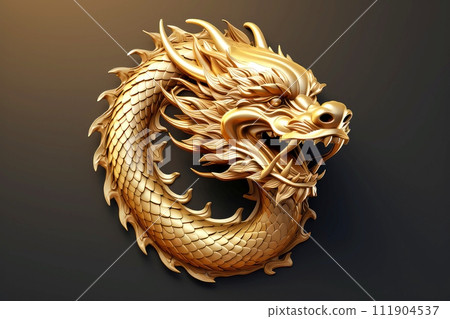 Close-up, 3d mockup of abstract dargon with minimal background, Generative AI 111904537