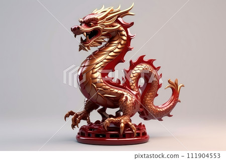 Close-up, 3d mockup of abstract dargon with minimal background, Generative AI Close-up, 3d mockup of abstract dargon with minimal background, Generative AI 111904553