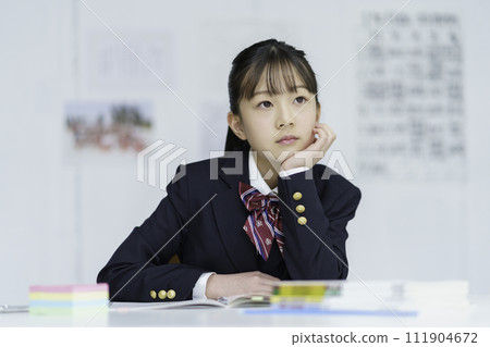 一個正在學習的女學生的肖像 一個正在學習的女學生的肖像 111904672