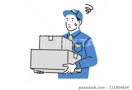 Delivery man with a troubled face Delivery man with a troubled face 111904684