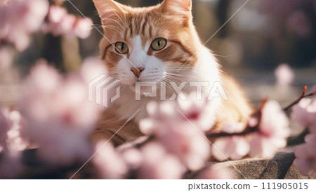 Cherry blossoms and cats Cherry blossoms and cats 111905015