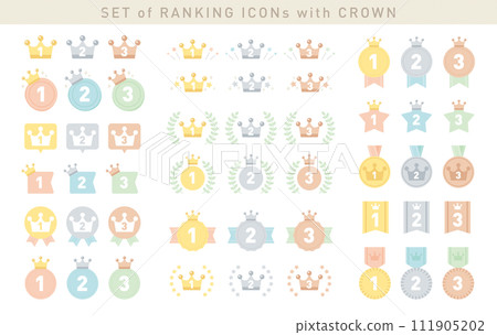 Simple and cute ranking icon set/vector material/crown/crown 111905202