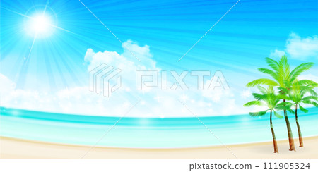 海夏棕櫚風景背景 海夏棕櫚風景背景 111905324