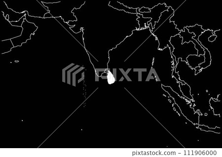 Sri Lanka map Asia black background 111906000