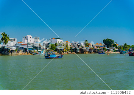 Fishing boats on the river. Fishing boats on the river. 111906432