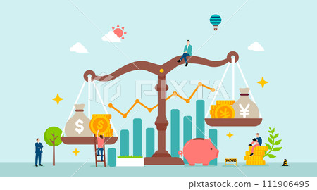 dollar yen exchange rate FX vector banner illustration 111906495
