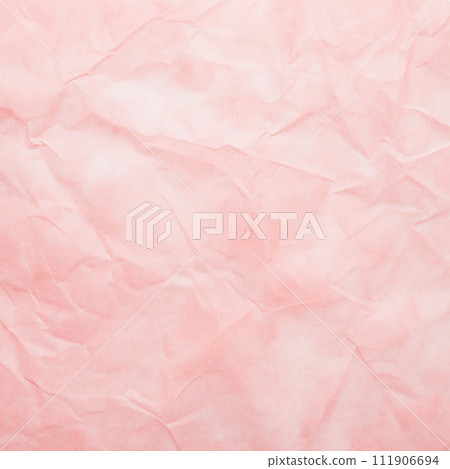 Pink wrinkled paper crumpled grunge abstract bright watercolor background. Vintage blank soft pale light pastel color pattern design of old rose texture rough crease sheet Pink wrinkled paper crumpled grunge abstract bright watercolor background. Vintage blank soft pale light pastel color pattern design of old rose texture rough crease sheet 111906694