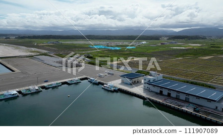 Proof of rebirth - Aerial view of Ukedo Fishing Port in Namie Town, which survived the earthquake 3 111907089