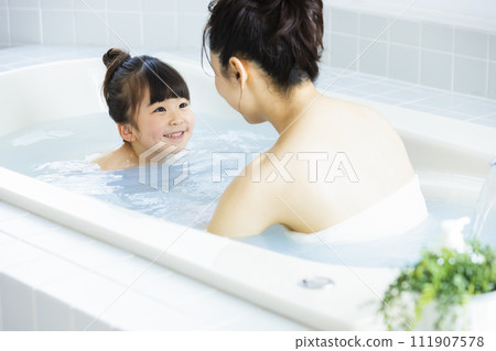 A child taking a bath A child taking a bath 111907578