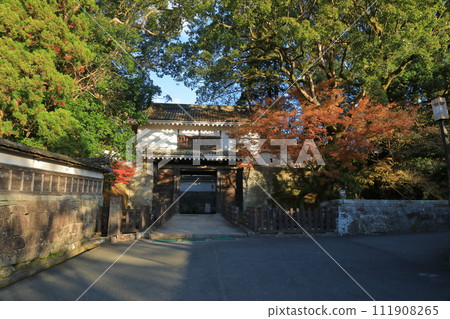 Scenery colored with autumn leaves at Otemon, Obi Castle, Nichinan City Scenery colored with autumn leaves at Otemon, Obi Castle, Nichinan City 111908265