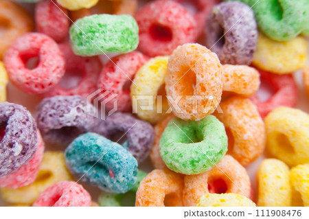 Multicolor cereals with fruit. Multicolor cereals with fruit. 111908476