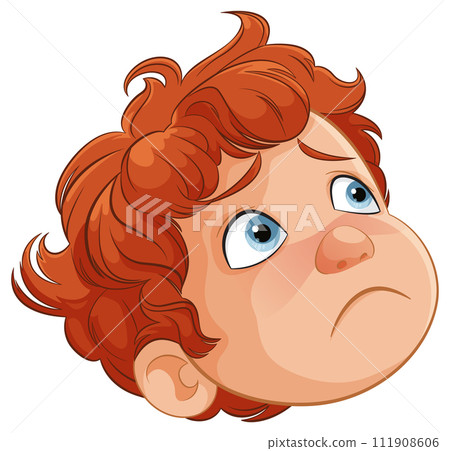 Curious Red-Haired Boy Illustration Curious Red-Haired Boy Illustration 111908606