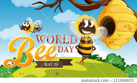 Celebrating World Bee Day Illustration Celebrating World Bee Day Illustration 111908653