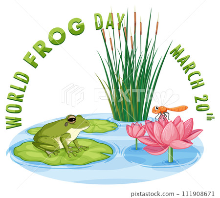 Celebrating World Frog Day Illustration Celebrating World Frog Day Illustration 111908671