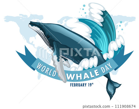 Celebrating World Whale Day Illustration Celebrating World Whale Day Illustration 111908674