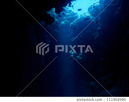 Underwater cave 111908990