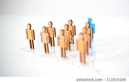 Blue figure silhouette man head of job seekers Blue figure silhouette man head of job seekers 111910166